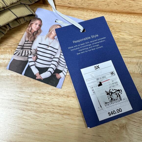 La Ligne x Target High Waist Wide Leg Striped Trousers Size 3X New With Tags - Picture 12 of 12